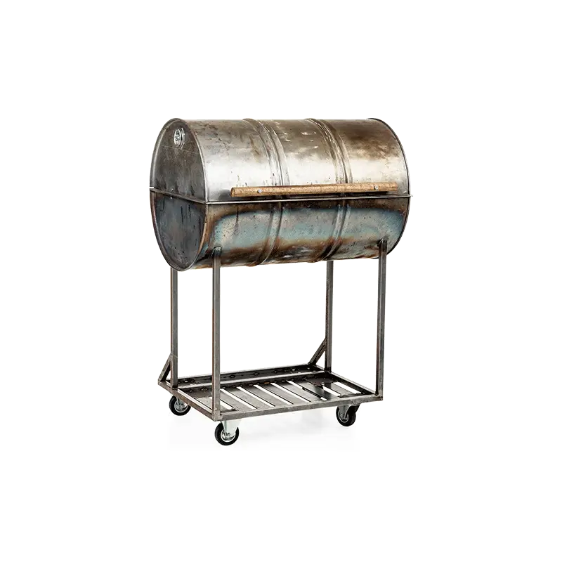 Barbecue oildrum steel met onderstel