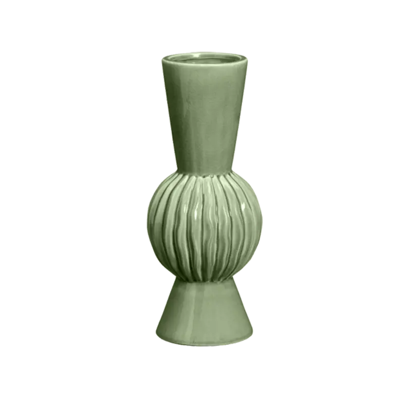 Decoratievaas ribbel groen