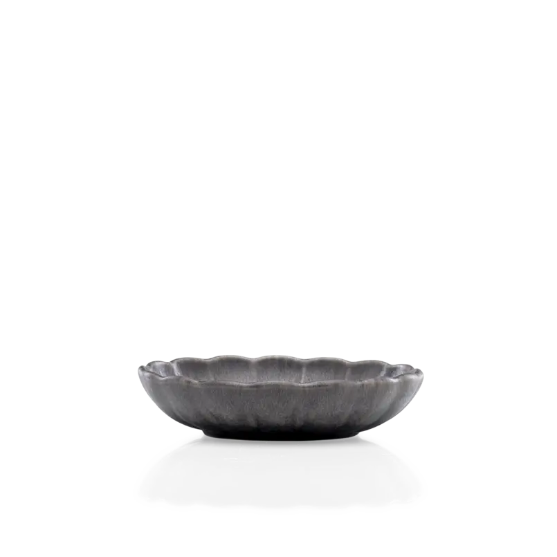 Diep bordje Flower grey 16.5cm