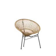 Fauteuil Rotan met zwart onderstel