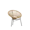 Fauteuil Rotan met zwart onderstel