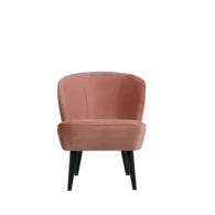 Fauteuil velour - Oud roze