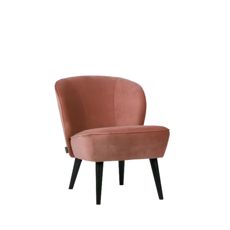 Fauteuil velour - Oud roze