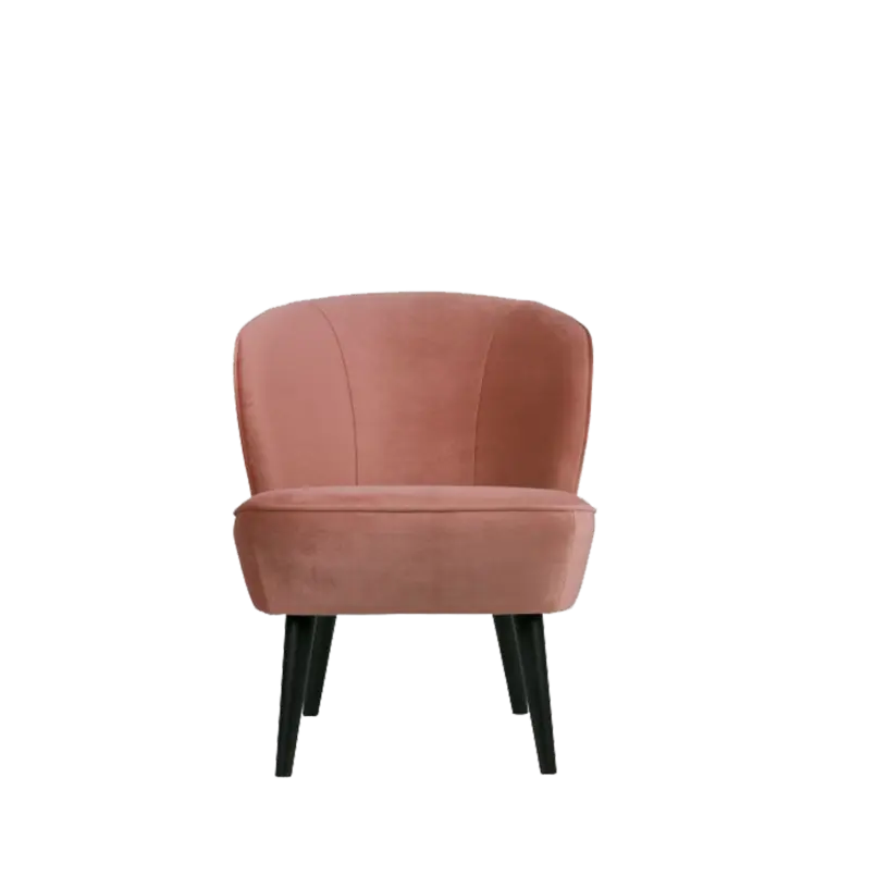 Fauteuil velour - Oud roze