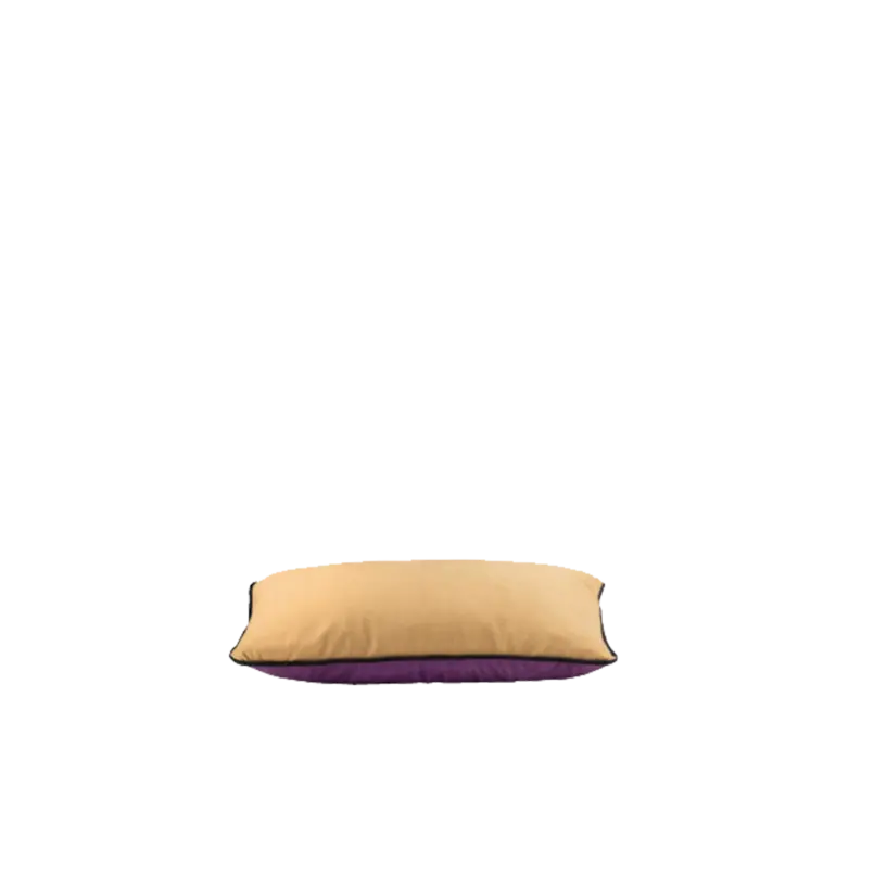 Kussen velour caramel/paars 60x40 cm
