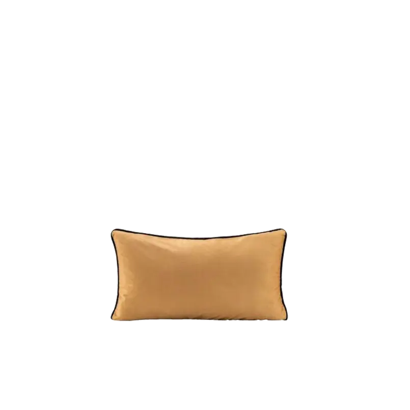 Kussen velour caramel/paars 60x40 cm