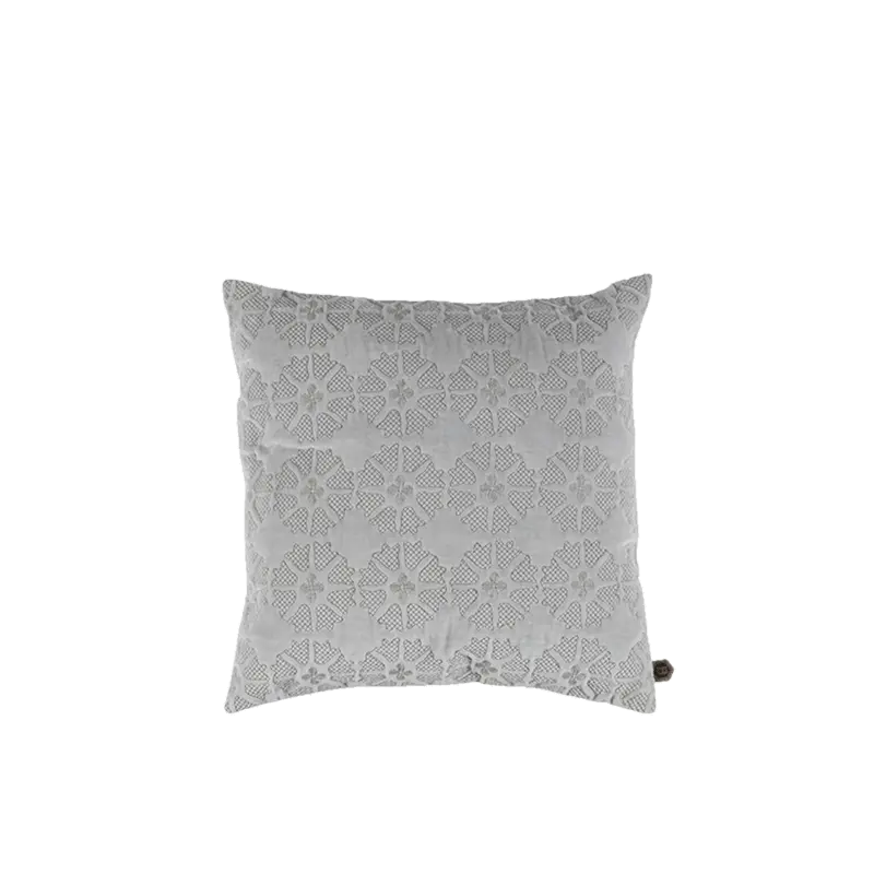 Kussen velour grijs structuur 50x50 cm