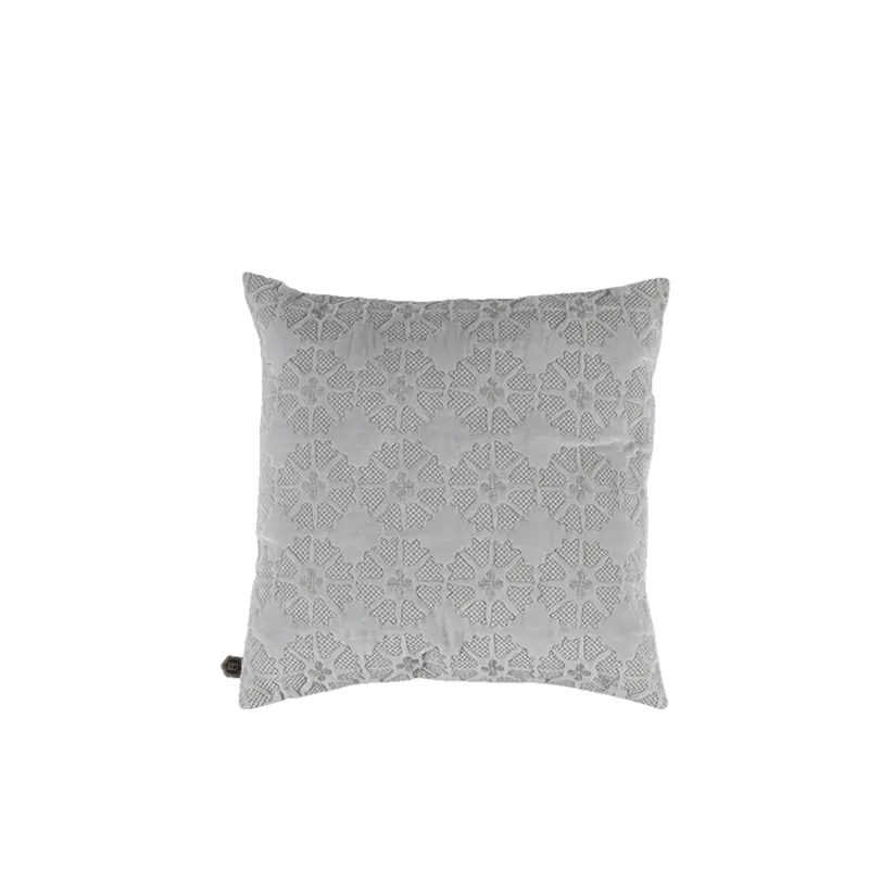 Kussen velour grijs structuur 50x50 cm