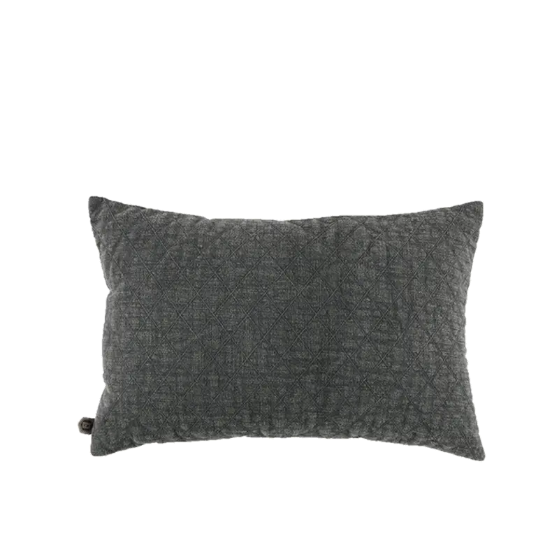 Kussen velour grijs structuur 60x40 cm