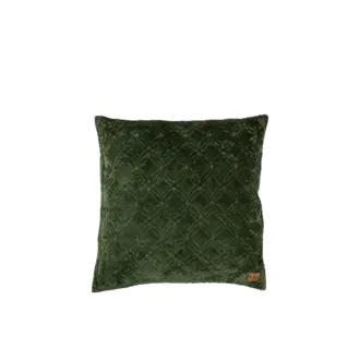Kussen velour groen 50 x 50 cm