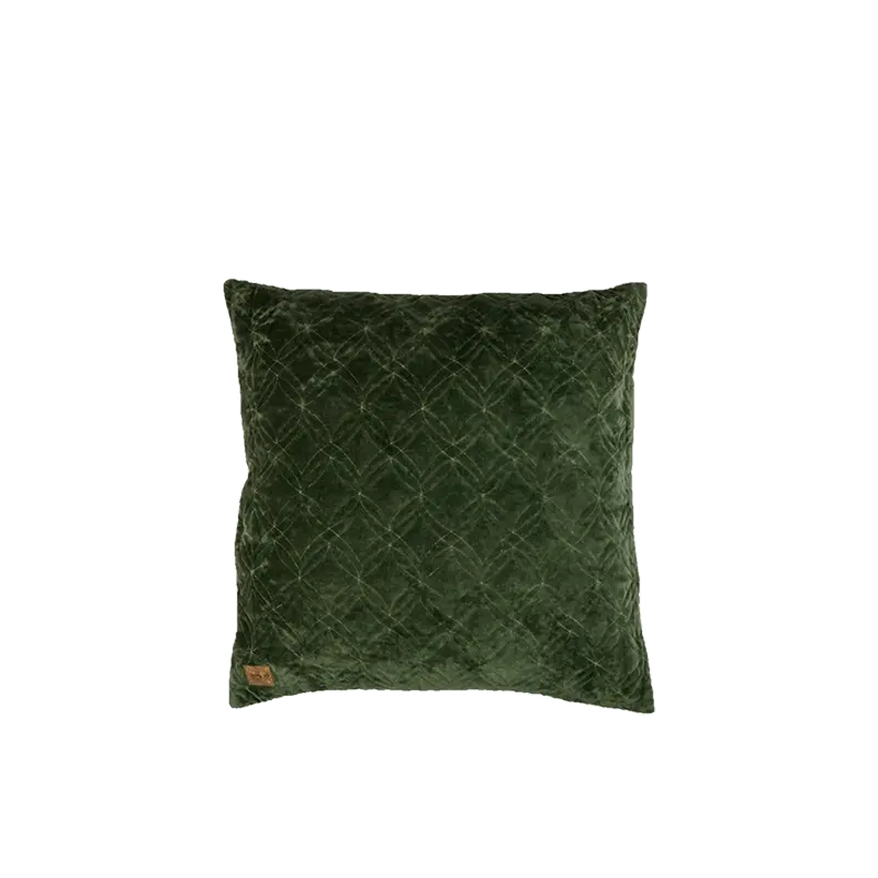 Kussen velour groen structuur 50x50 cm