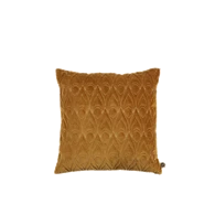 Kussen velour karamel/goud 50 x 50 cm