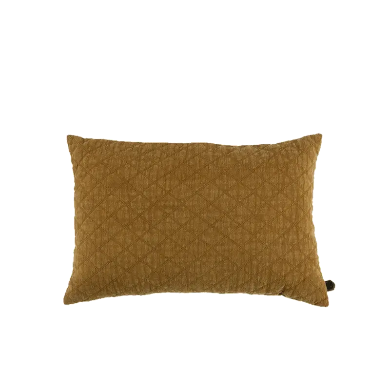 Kussen velour oker structuur 40x60 cm