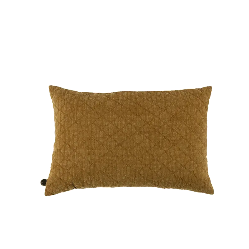 Kussen velour oker structuur 40x60 cm