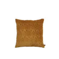 Kussen velour oker structuur 50x50 cm