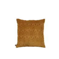 Kussen velour oker structuur 50x50 cm