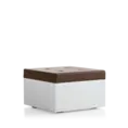 Lounge hocker Weelderig Wit, cognac kussen