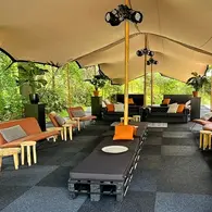 Lounge hocker zwart