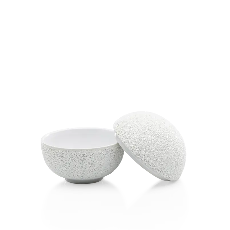 Ronde kom met deksel Vulcano wit 12cm