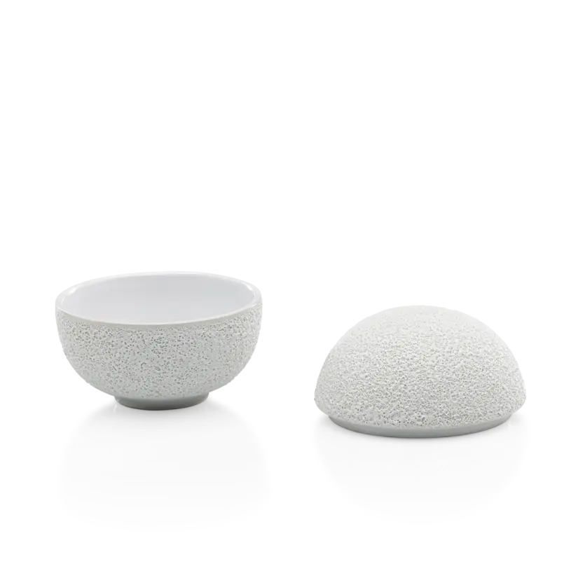 Ronde kom met deksel Vulcano wit 12cm