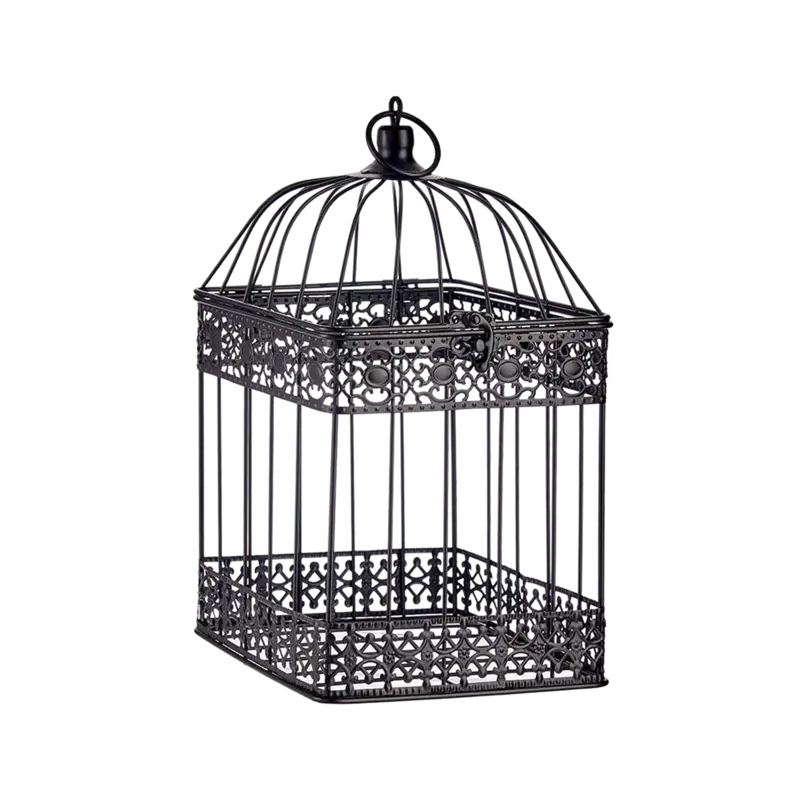 Vogelkooi vintage zwart groot