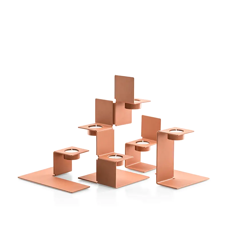 Waxinehouder Set Samen - Zacht Oranje